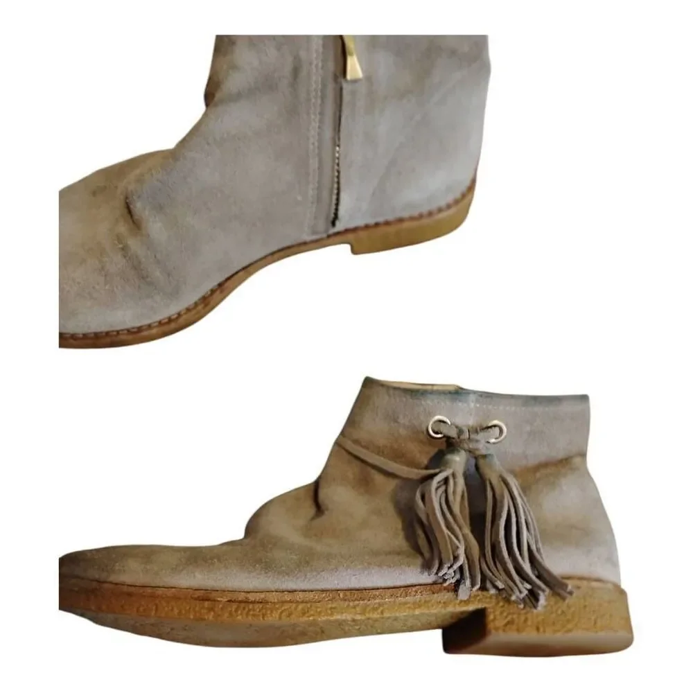 Kate Spade Bellamy Tan Suede Ankle Boots Size 7.5